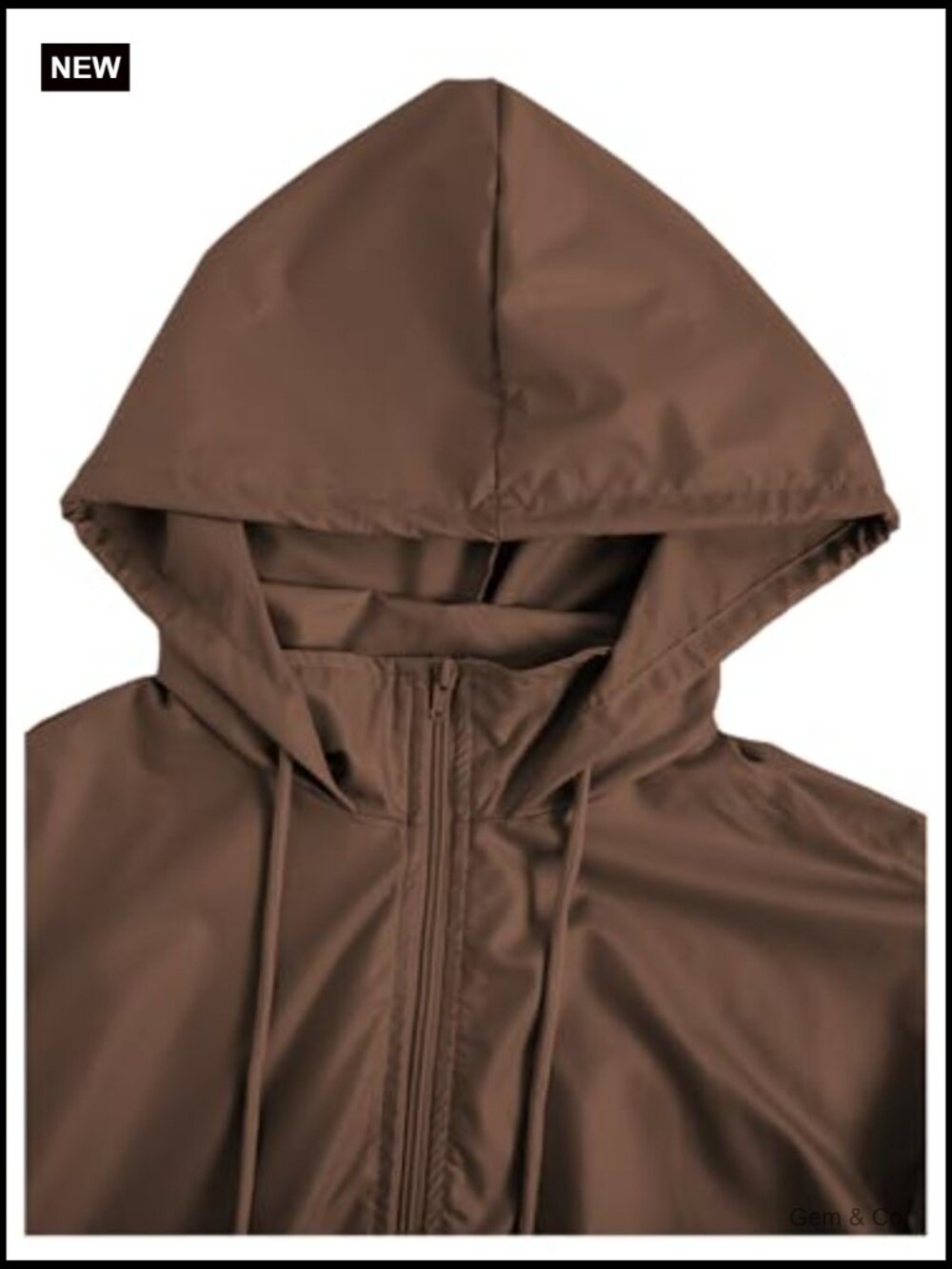 Windbreaker Jacket Zip Up Hoodie Rain Jacket with Pockets - Picture 4 of 6